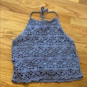 Blue halter top